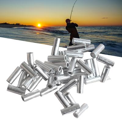100 stk Fiske Aluminium Krympehylser Sett Enkeltløpet Krympeøyle Hylse Sortiment Fiskesnøre Rørkoblingssett