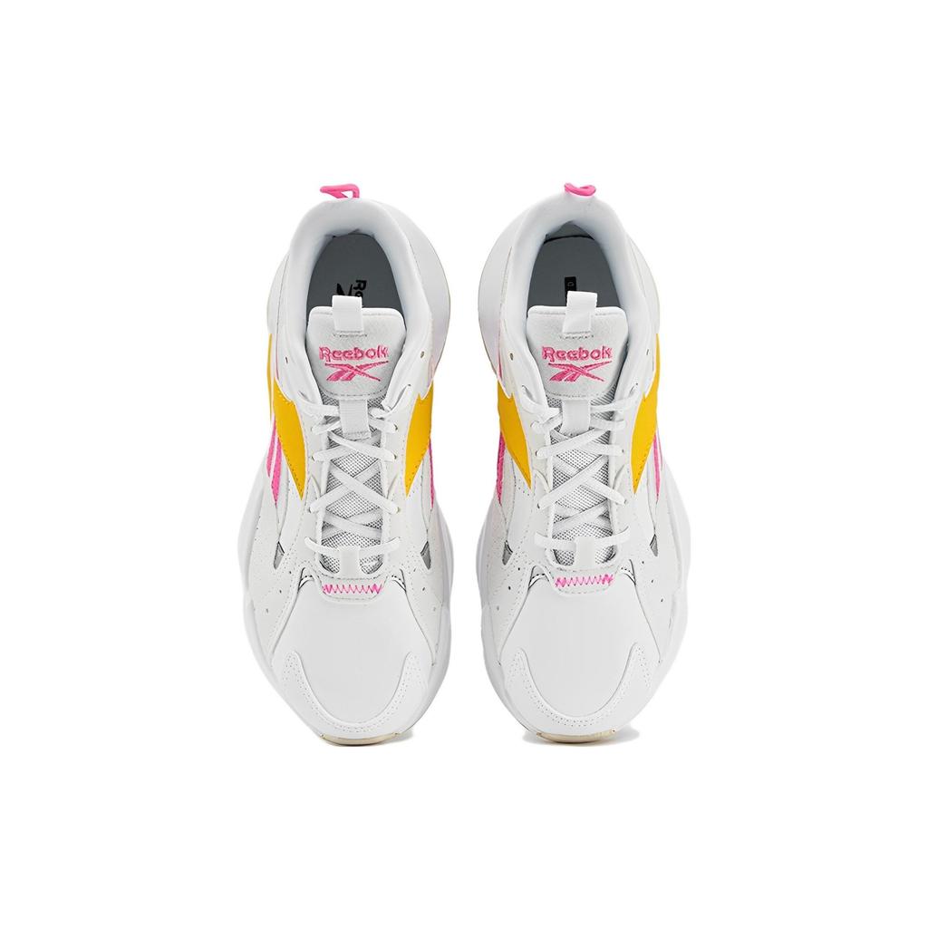 Reebok Turbo Restyle Round Toe Comfortable Low Top Running Shoes Women Sneaker White Yellow Pink IG9512