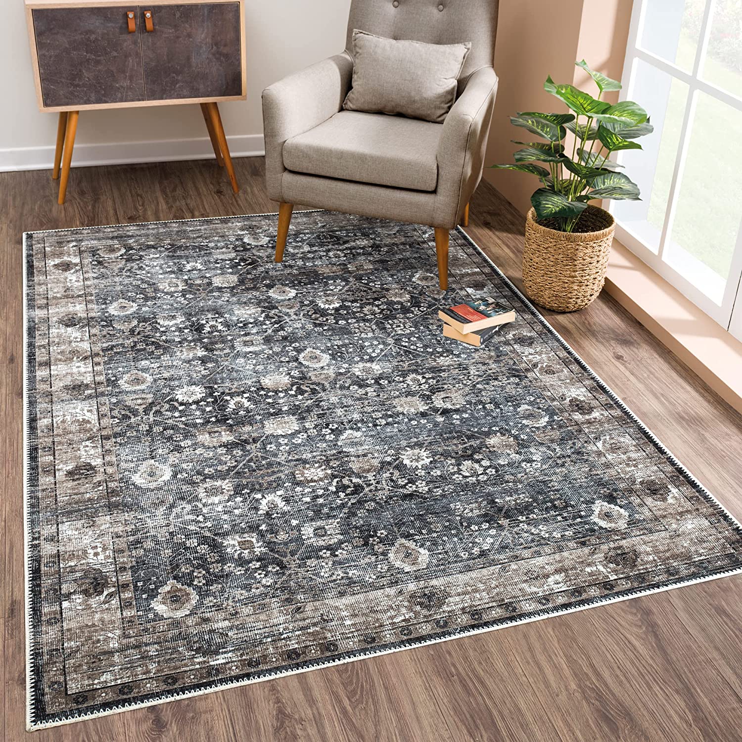 

Moroccan Trellis Washable Large Carpet Living Room Area Rugs Vintage Bedroom Sofa Coffee Table Kitchen Kids Anti-slip floor Mats 40x60cm