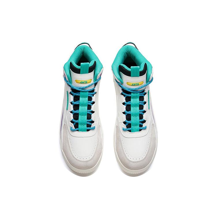 Anta Synthetic Leather Casual Thermal, Slip Resistant, And Abrasion Resistant Coverage Mid Top Skateboard Shoes Men's 112148013R-1
