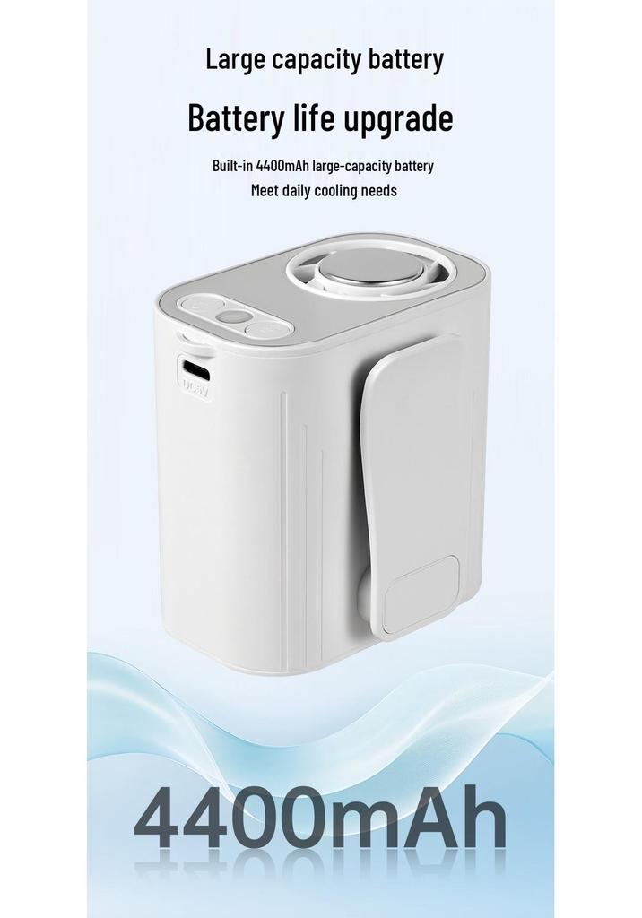 Portable Clip-On Waist Fan, High-Wind, Rechargeable - Perfect for Outdoor or Kitchen Use