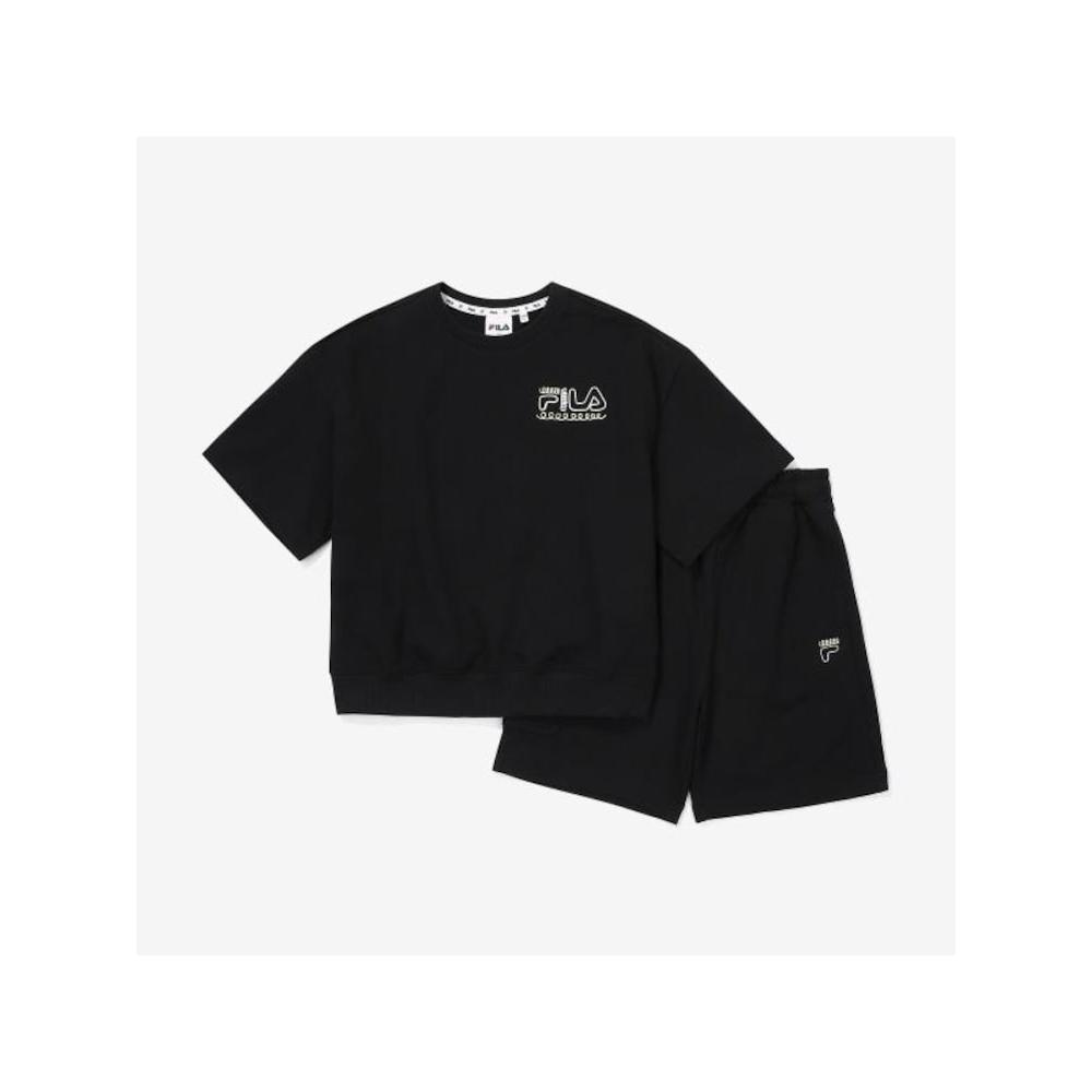 

[fila Kids] Zuri Short Sleeve Sweatshirt Shorts Set Up Fk2fsf2201x Blk q0zFk2fsf2201xBlk BLACK/130