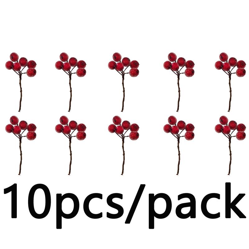

(10pcs/pack) 4 * 7cm Christmas Berry Flower Bundle Crystal Berry Imitation Fruit Xmas Tree Decoration Wedding Decoration Wreath красный