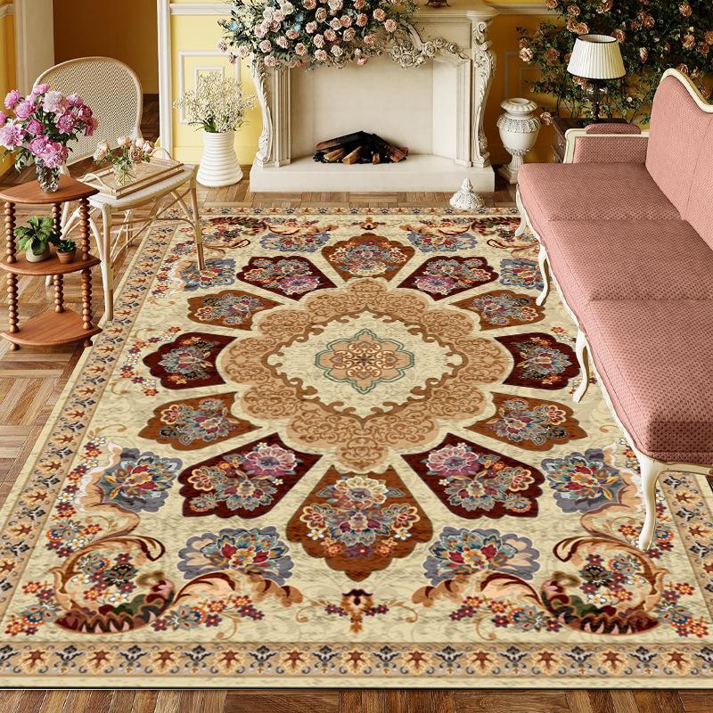 American Retro-style Carpet Maximalist Print Rug Modern Home Decor Non-slip Mat for Living Room Study Bedroom Terraces Etc.