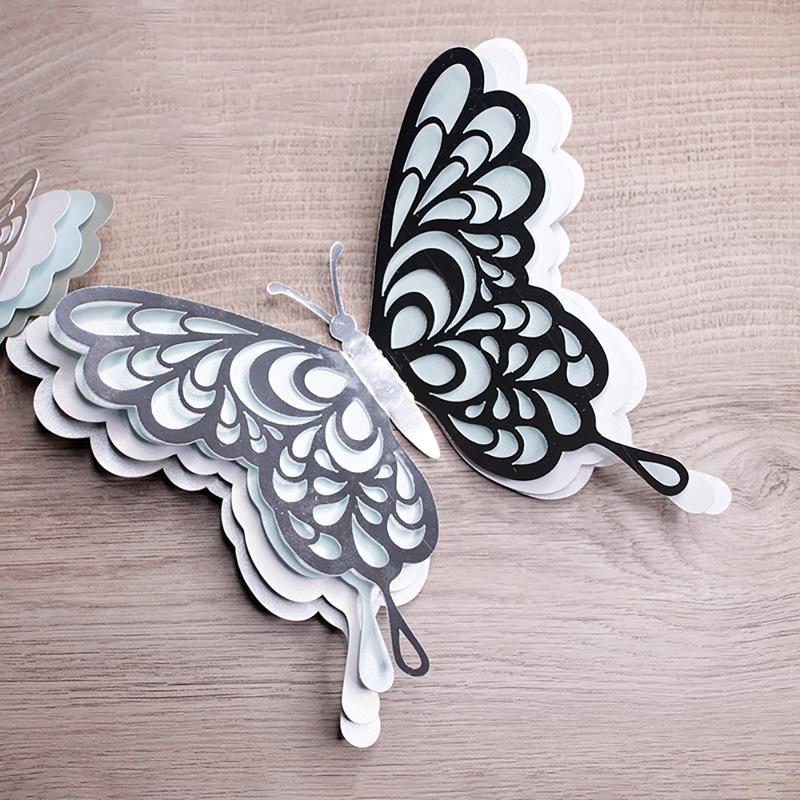 Four-layer for Butterfly Metal Cutting Dies Handmade Stencil Mold Embossing Pattern for Children Adults DIY Crafts Proje