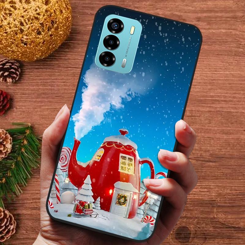 Christmas Silicone Soft Case for ZTE Blade V40 V30 Vita V40 Design V41 Smart A7050 Cover Bumper 8030 9030 Cute Bumper Funda
