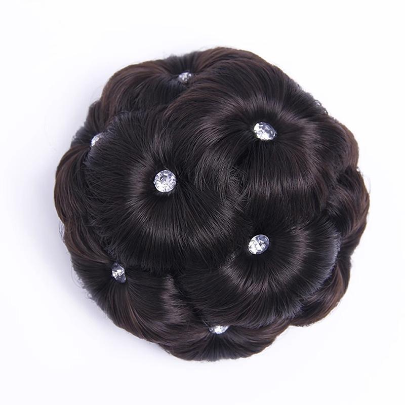 

1 шт. Синтетический пучок для волос, заколки-бублики с бриллиантами, красочные, блестящие, для женщин, заколка-краб для хвостика, реалистичный парик, инструменты для укладки