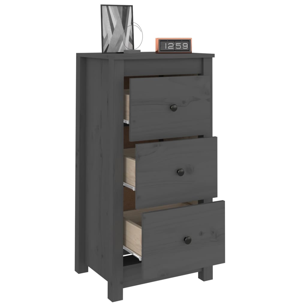 Vidaxl Cabinets, 2 Pcs, Grey 40X35X80 Cm, Solid Pine Wood