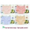 4-Pack Women's High-Waisted Jacquard Cotton Briefs with Tummy Control and Butt Lifting Features - Breathable & Antibacterial, Plus Size Available