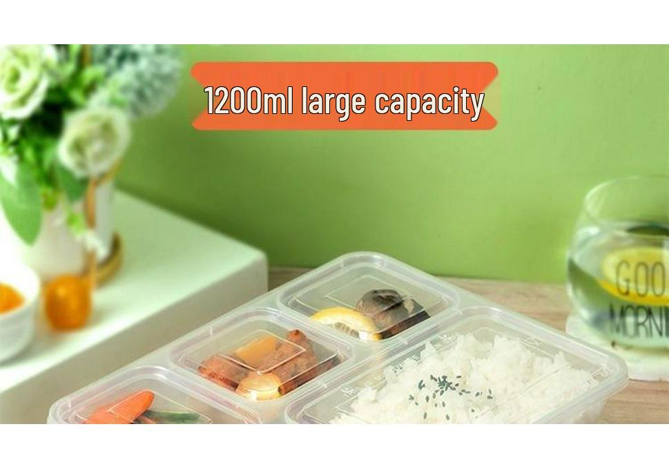 Thickened Disposable Bento Box with Five Compartments