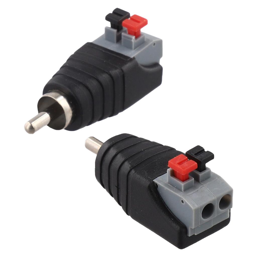 2 Stück Lautsprecherkabel zu Audio-Stecker für Cinch-Anschluss Adapterbuchse-Druckstecker- Cinch-Anschluss Adapterkabel Zubehör