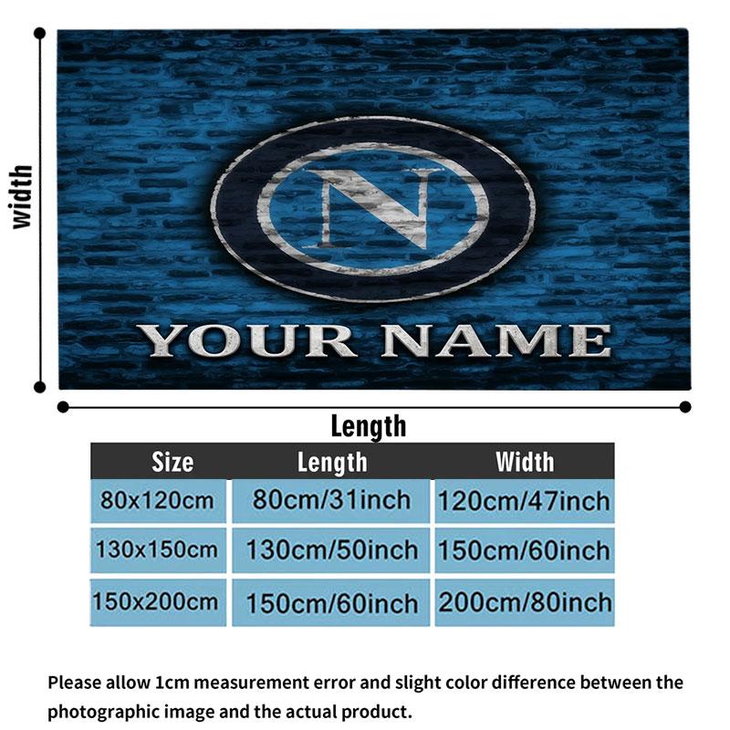 1PC SSC Napoli Custom Name Patterned Flannel Blanket Suitable For All Seasons for Home Decor Warmth and Comfort Gifts Holiday Present