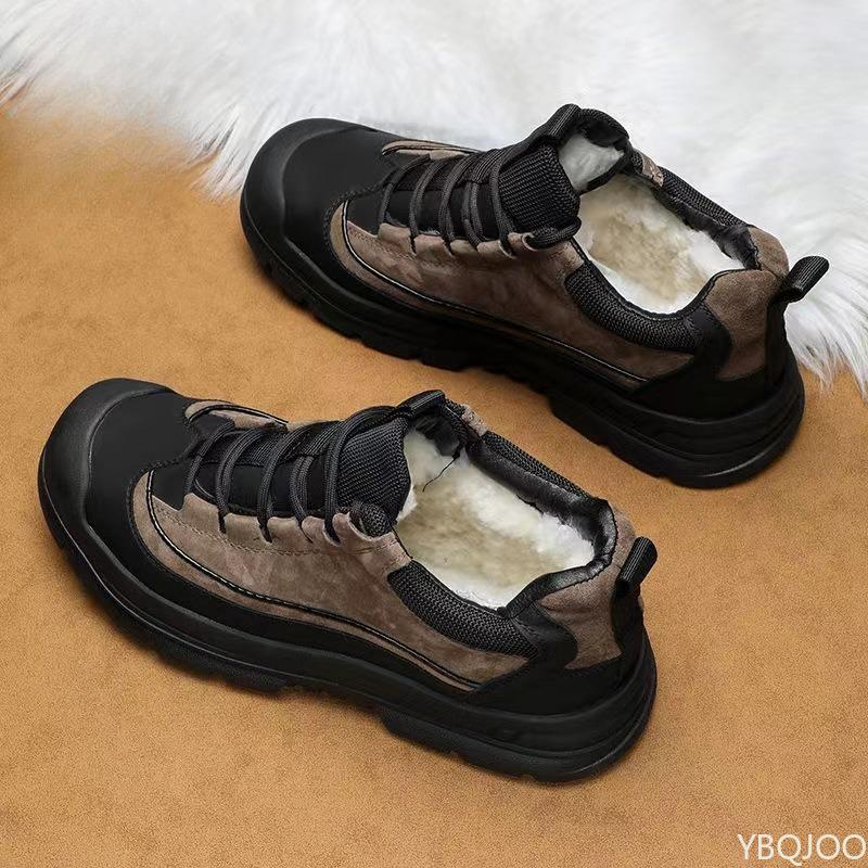 Casual comfortable snow boots men winter warm high top cotton shoes outdoor fashionable versatile anti slip workwear boots