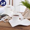 1/3 Sets Keramik-Kaffeetasse mit gewellter Untertasse und Löffel-Set, europäischer kleiner Luxus-Milchbecher für Paare, W te Porzellan, Büro-Teetasse, Trinkgeschirr