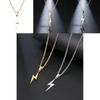 Modern Stainless Steel Lightning Pendant Chain Jewelry For Men And Women With Durable Electroplate Finish
