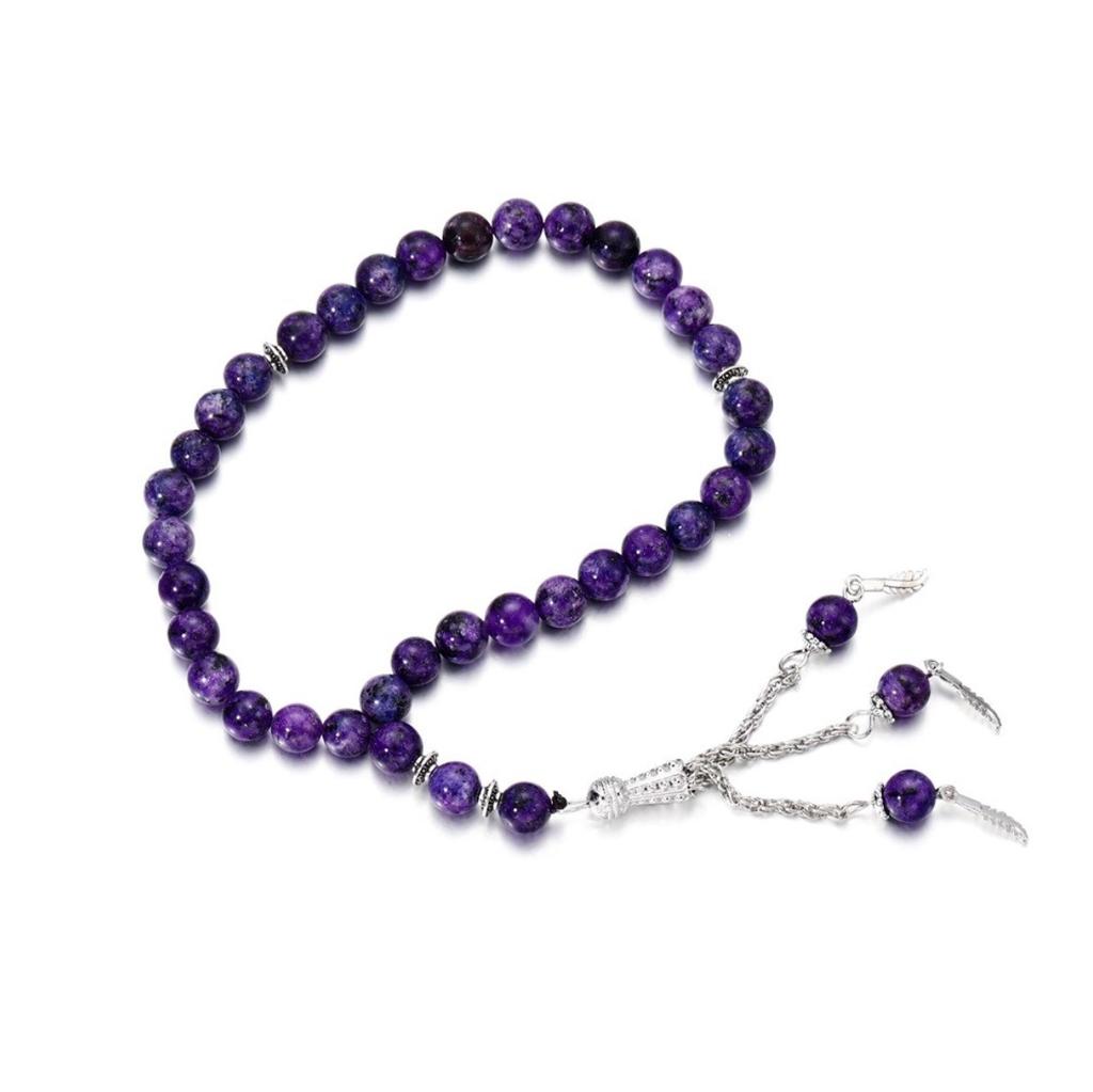 33 Prayer Rosary Beads 8mm Natural Stone Agate Color Optional For Islamic Tasbih Muslim Men Allah Mohammed Meditation Pendant