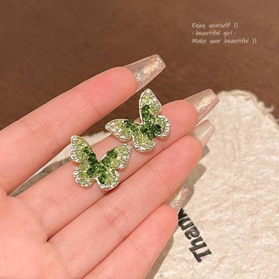 Super Fairy Temperament Fresh Light Luxury Insert Butterfly Earrings For Women