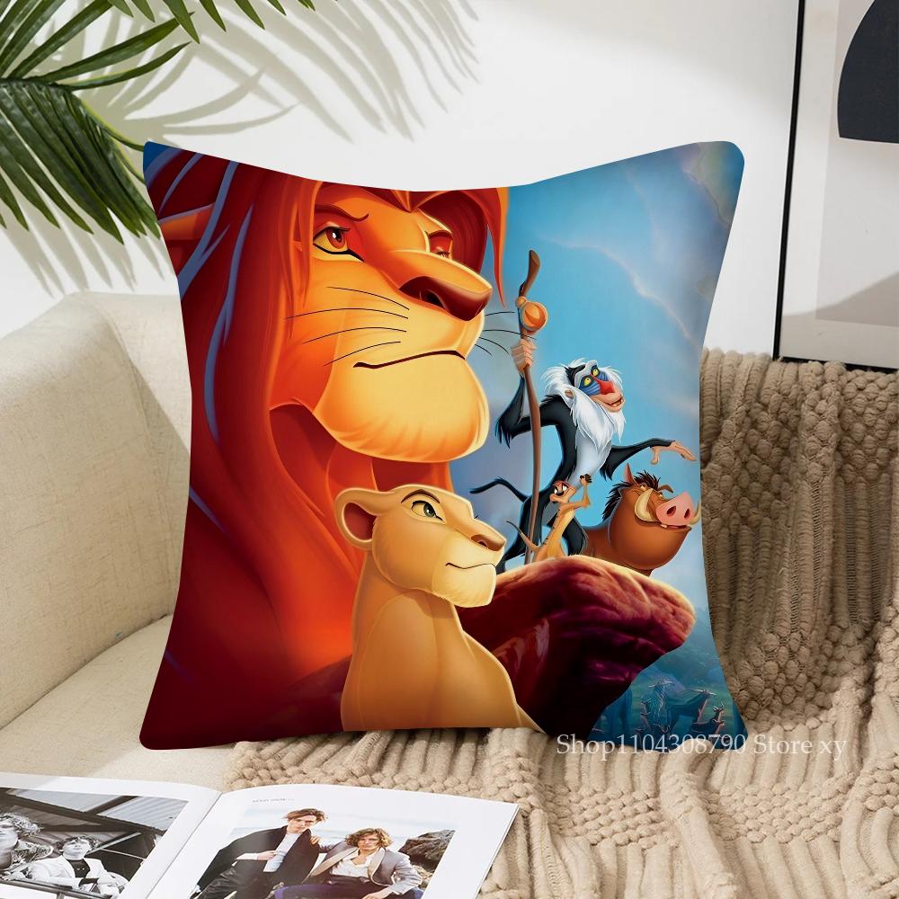 Kreslený Král lev Povlak na polštář Módní čtvercový povlak na polštář Ložnice Pohovka Místnost Ins Dekorace Volný povlak na polštář 40x40