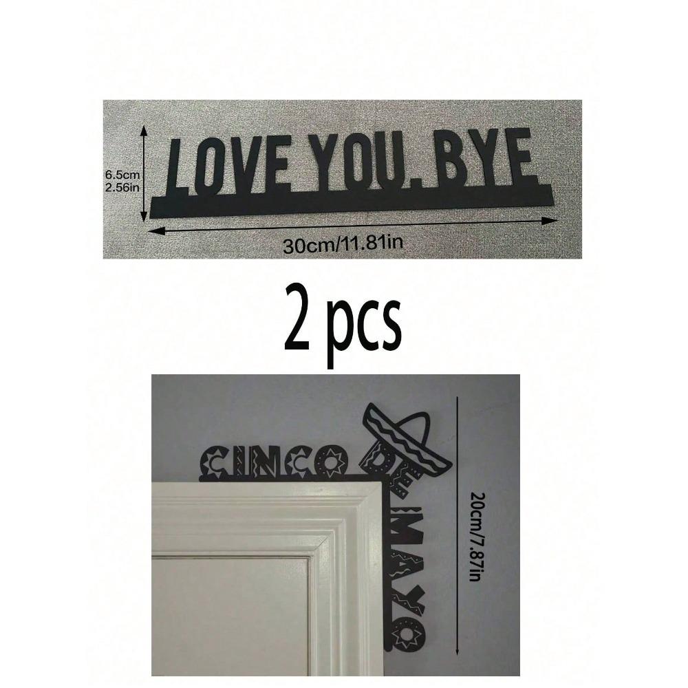 Classic Metal LOVE YOU BYE Sign Geometric Wall Art Living Room Home Decor Unique Valentine's Day Gift Idea