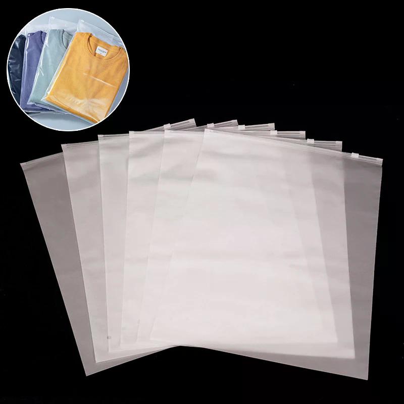 10/15Pcs Reusable Zipper Bag PE Frosted Transparency Plastic Waterproof Travel Packing For Clothes Underwear Classified