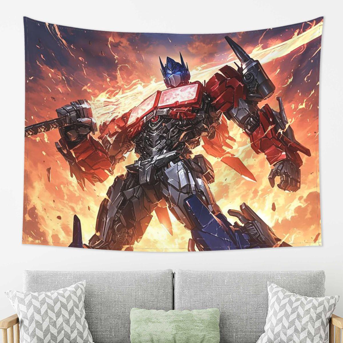 

Optimus Prime Tapestry Wall Hanging Aesthetic Home Decor Tapestries for Dorm Room 74x94cm(29x37in)