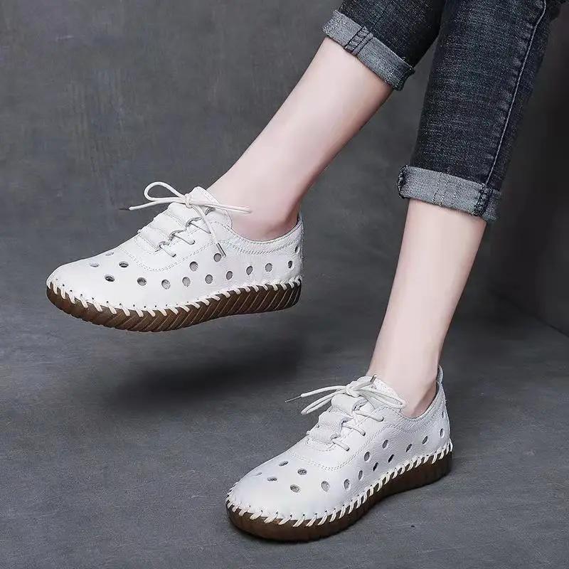 fashion Summer Women Shoes 2024 New Soft Sole Shoes Tendon Sole Sandals Flat Casual Fashionable Mom Shoes Zapatos De Mujer
