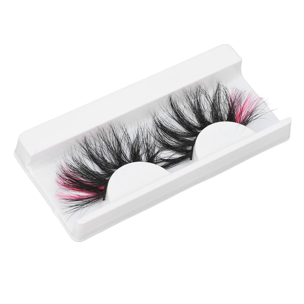 0.98in Color False Eyelashes Wispy Fluffy Pink Ends Dramatic Colored False Eyelashes 670A 5C