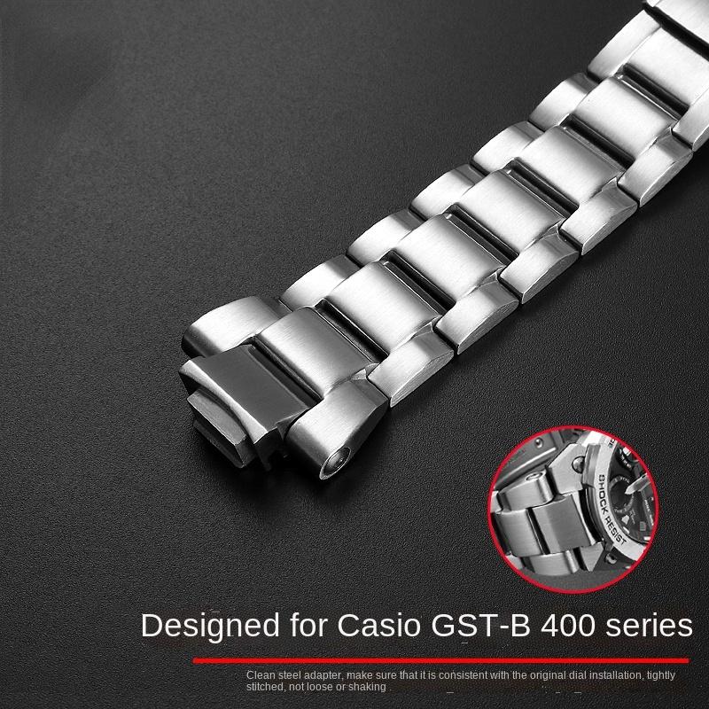 Per orologio Casio G-shock Uomo Acciaio Cuore GST-B400-1A Braccialetto curvo in acciaio inossidabile Nuovi cinturini per orologi Un cinturino modificato