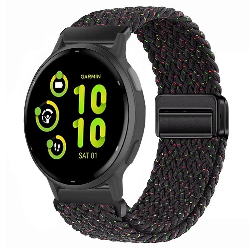 20/22mm Nylon Strap for Garmin Forerunner 55 165 970 570 965 955/Venu 4 45mm Magnetic Band Garmin Vivoactive 5 6/Vivomove Trend