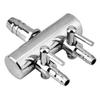 Stainless Steel Aquarium Fish Tank Air Flow 8mm Turn To 4mm Splitter Control Valve