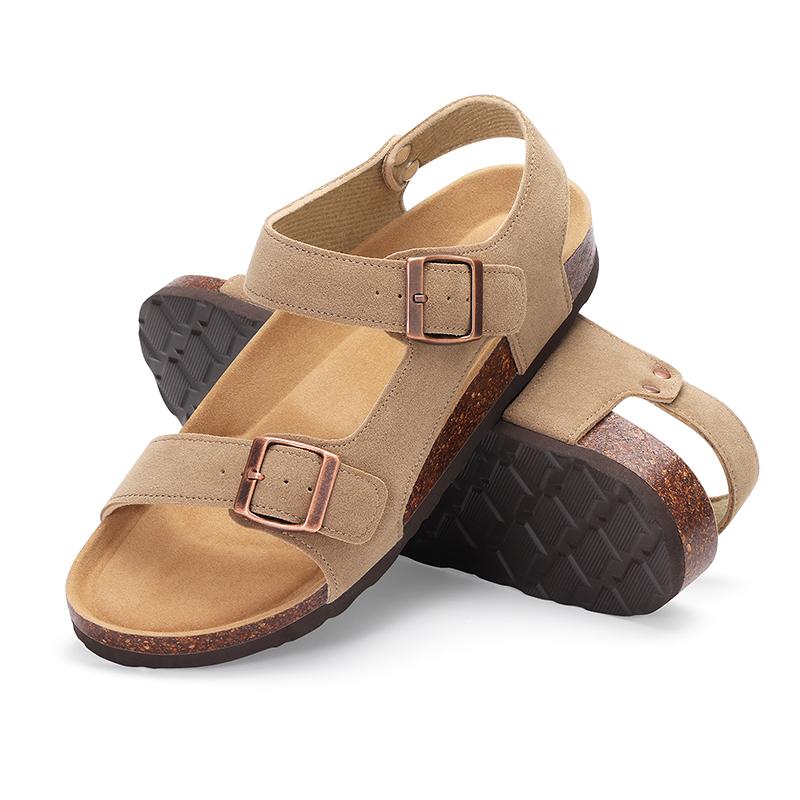 Fashion Kidmi 2025 New Women Suede Clogs Women Mules Soft Leather Mules Home Sandals Leather Clogs Cork Antislip Slippers Beach Slippers