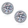Orecchini rotondi in argento 925 con moissanite da 1 carato, perfetti per fidanzamento, matrimonio, uso quotidiano, lavoro, feste e viaggi. Un regalo di lusso per donna.