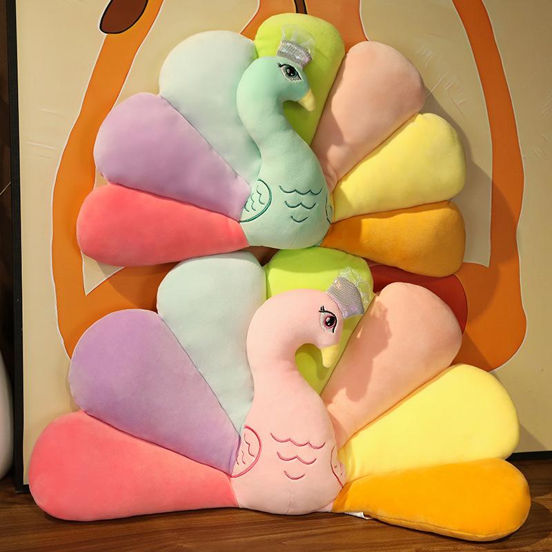 Creative Peacock Open Screen Pillow Plush Toy Doll Zoo Peacock Doll Children Sleeping Soothing Ragdoll