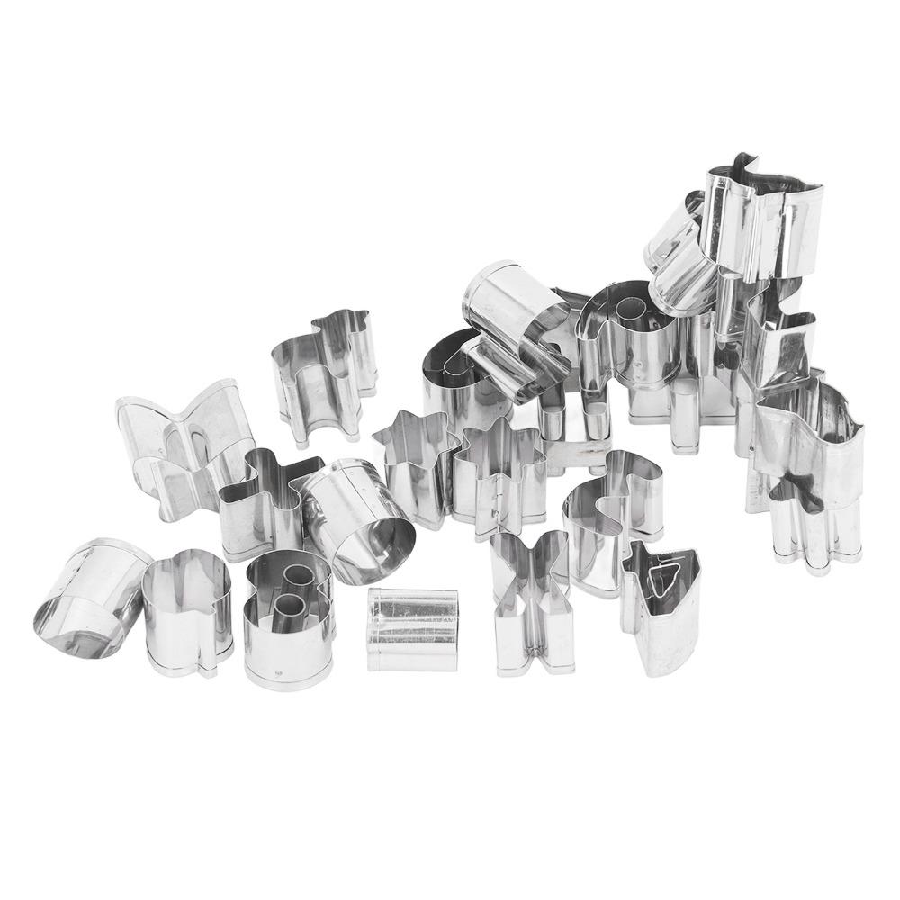 26pcs Digital Geometry Baking Mold Stainless Steel Number Pattern Mould Polymer Clay Craft