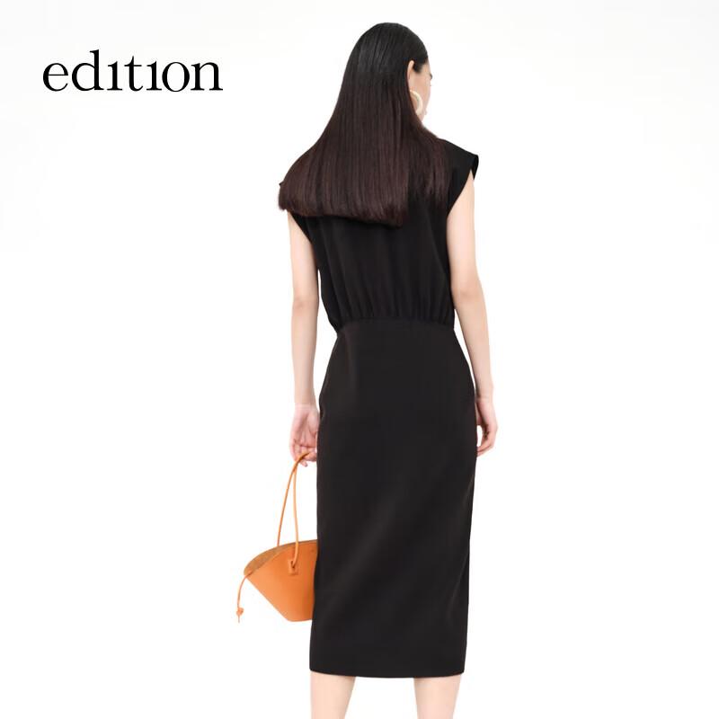 Edition Women's Summer Knit V-neck A-Line Midi Dress