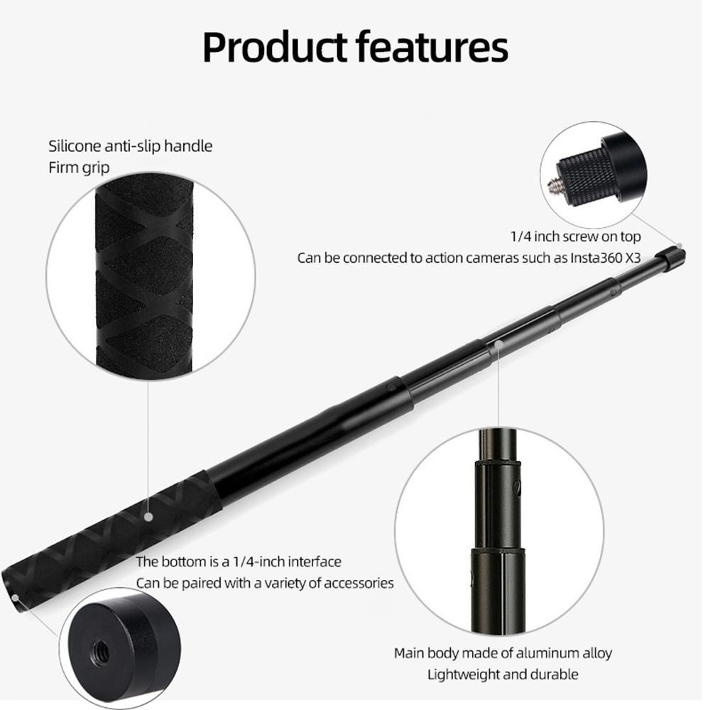 Bullet Time Handle Tripod Rotating Grip with Invisible Selfie Stick for Insta360 X5 X4 X3 One X2 Action Camera Accessories