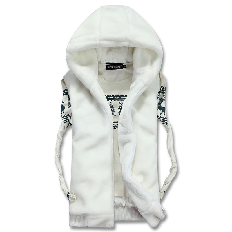 Herren Plüsch Kunstpelz Nerz Samt Kapuzen Umhang Jacke für Herbst & Winter