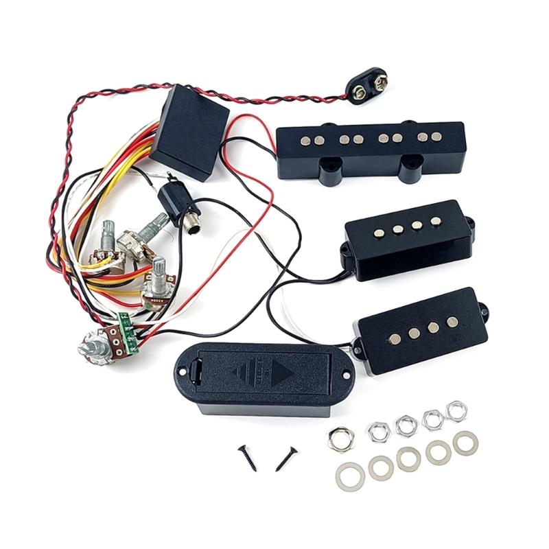 3 Band Equalizer EQ Preamp Circuit Electric Guitar Bass Amplification Circuit Set with JP Pickup Kits and Tone Control 1
