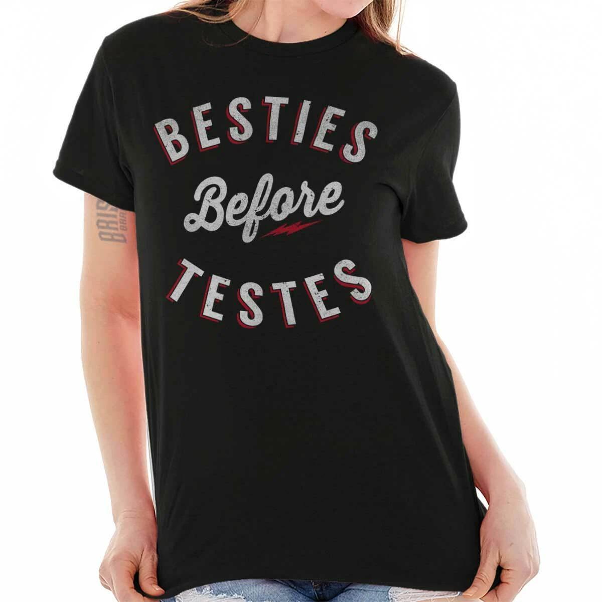 Valentine s Day Dating Besties Before Testes Womens Graphic Crewneck T Shirt Tee XS