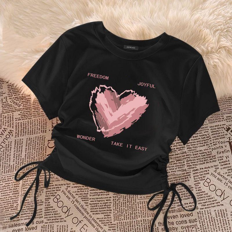 Girls' Solid Color T-shirts Short-sleeve Tops for Kids Summer Children Tees Teenager Blouse Baby Outfits Clothing