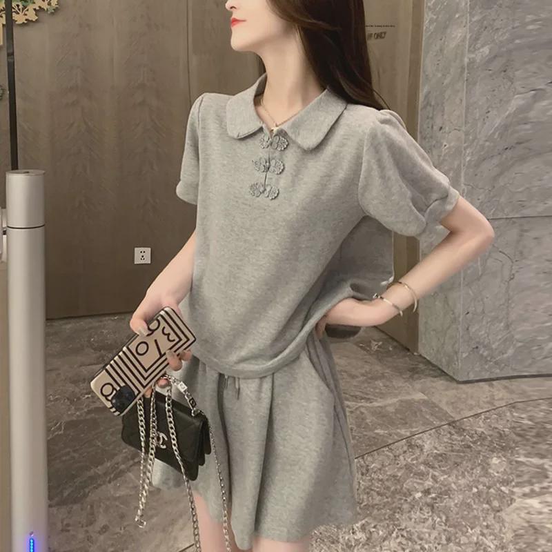 Summer Sports Suit: Stylish, Youthful, and Playful Two-Piece Set with Short Sleeves and Shorts