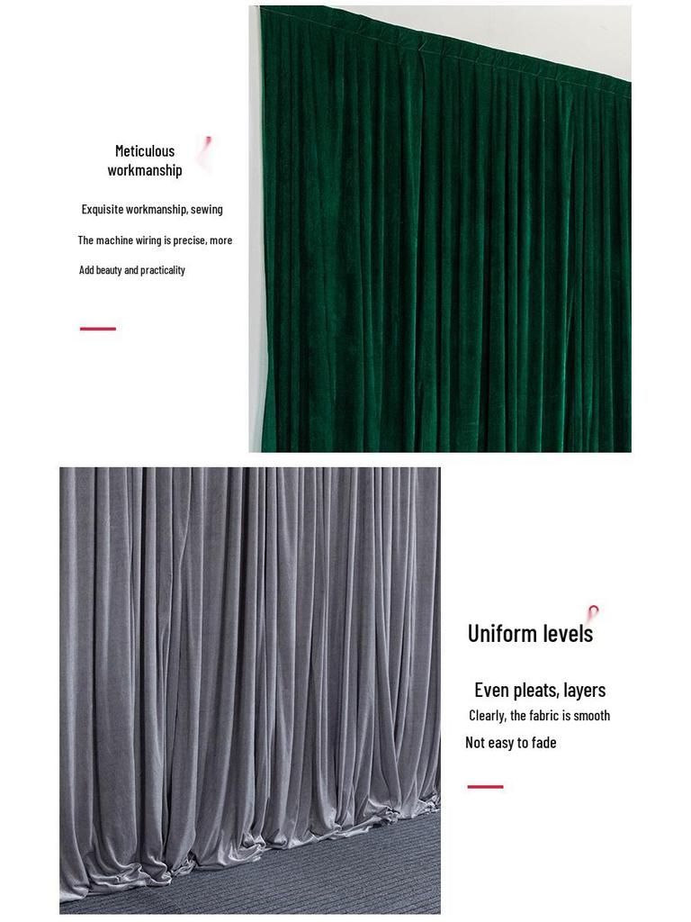 Gold and Black Velvet Wedding Backdrop with Red Gauze Drapes