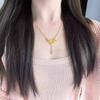 Gold Tassel Double Flower Pendant Layering Necklace for Women Fashion Delicate Casual Daily Elegant