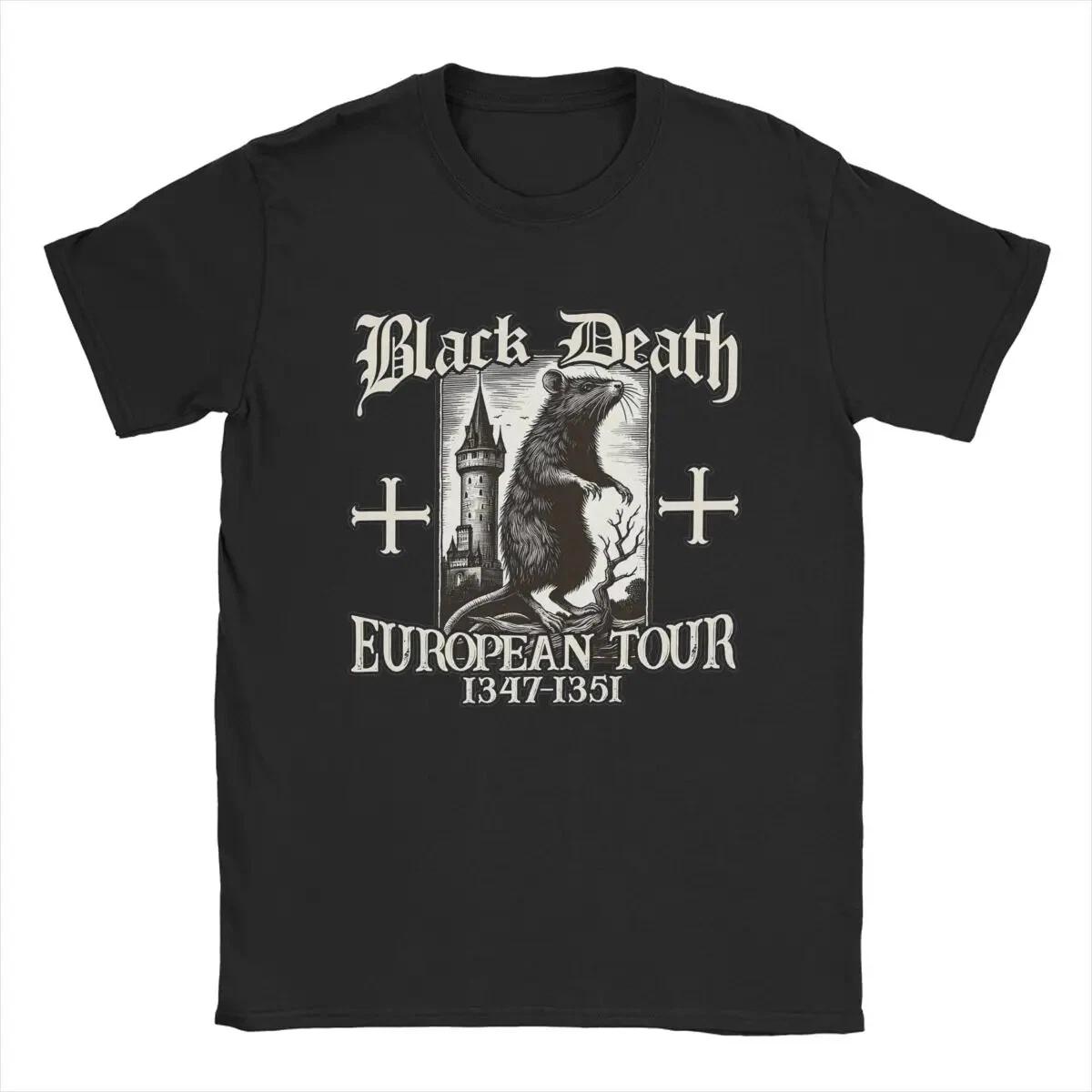 Black Death European Tour 1347-1351 Big Rat Men T Shirt Tees XS