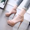 Fashion Summer Fashion Sandals for Women Rhinestone Cross Belt 12CM Stiletto Sandales Sexy Open Toe Platform High Heels Party Sandalias
