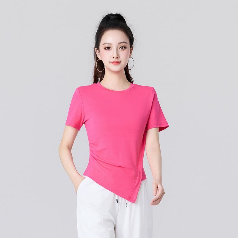2026 Modern Dance Fitness Set: Short Sleeve Top  Wide-Leg Pants Two-Piece 2XL
