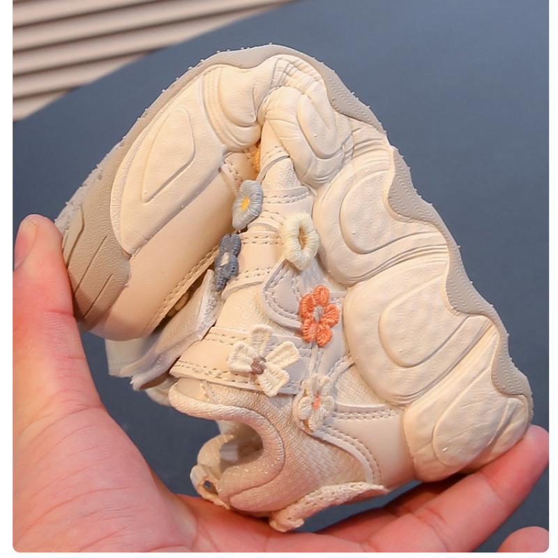 Nya barnskor för vår och höst, andningsbara, pojkar och flickor blommiga brödskor