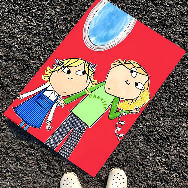 Charlie and Lola Printed Carpet, Rug for Office Chair Living Room Bedroom Kitchen Room Decor Gifts.
