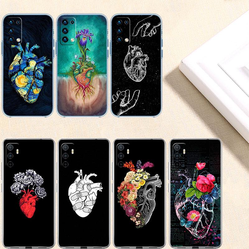 Calm Heart Art Transparent Phone Case for Motorola Moto G10 G20 G30 G31 G32 G34 G35 G41 G42 G50 G51 G52 G55 G60 G60S