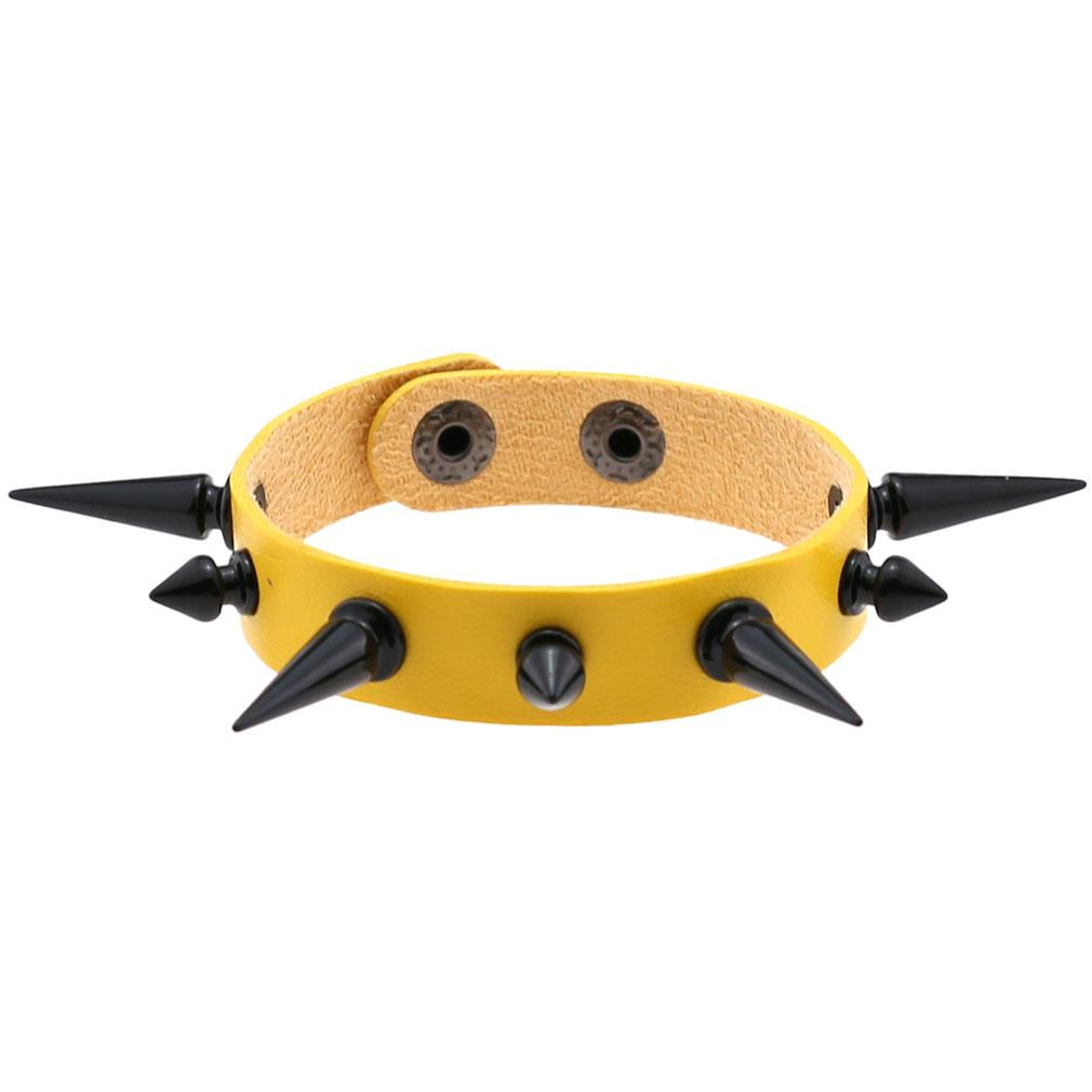 

Fashion Black Rivet Gothic Punk Retro Pu Leather Street Dance Bracelet For Halloween Cosplay Party Birthday Lovers Gifts